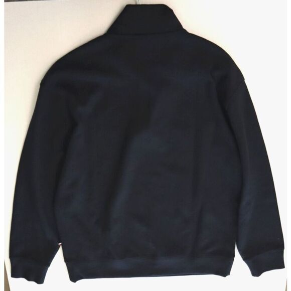 Tommy Hilfiger 78C6087-410 Men's Sz Large Navy Blue Logo 1/4 Zip Fleece Top - Picture 6 of 7
